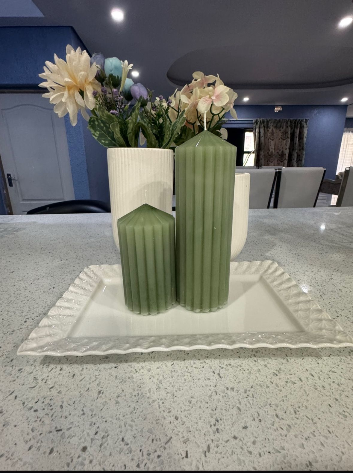 Fluted Pillar Candle - 30 cm