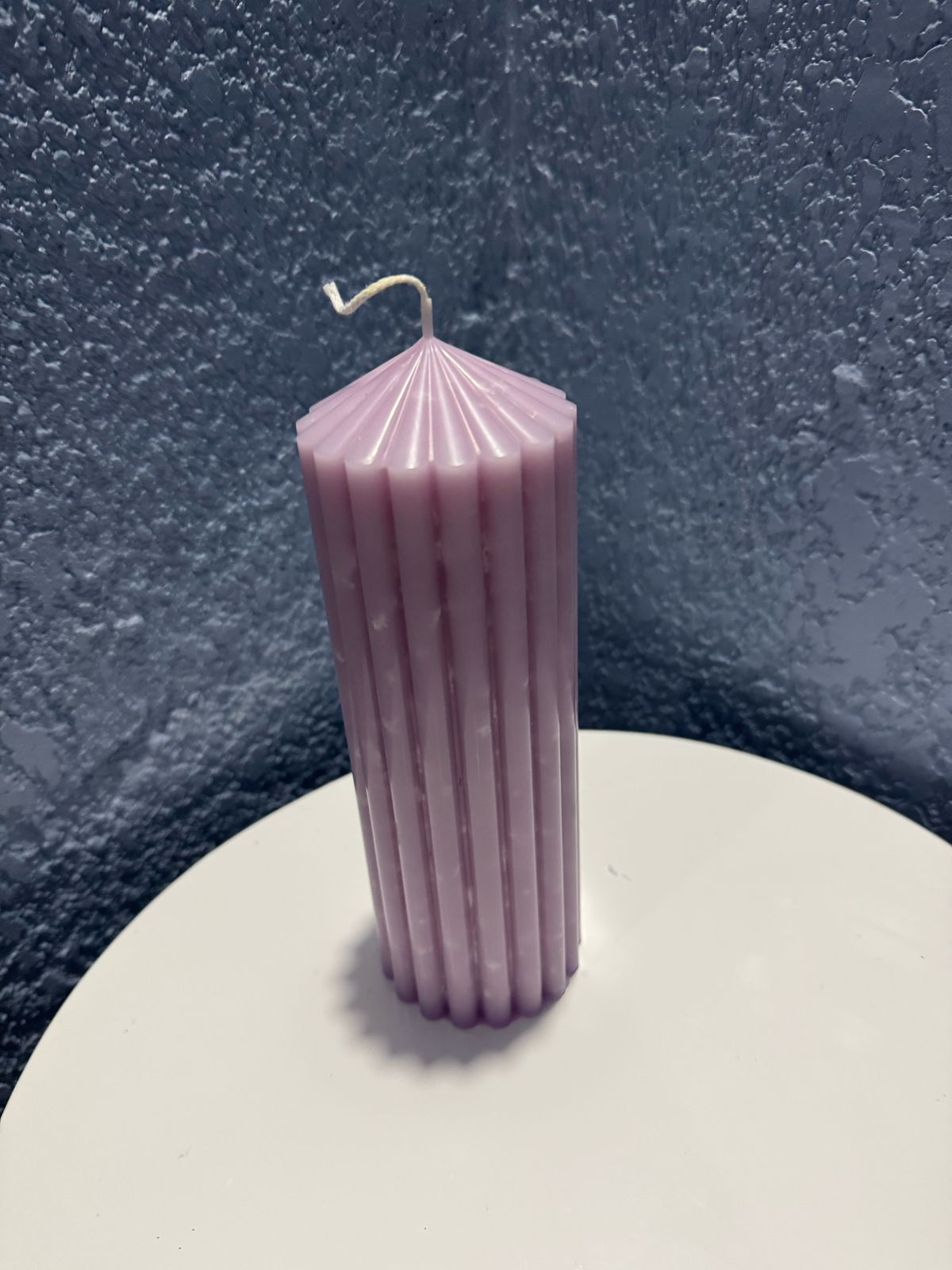 Fluted Pillar Candle - 12 cm